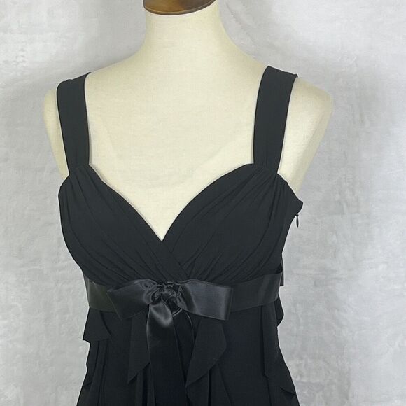 CACHE Women's Dress Black Layers Bow Party Evening Size 8 - Picture 3 of 9